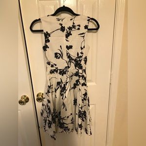 Black and white sleeveless dress.